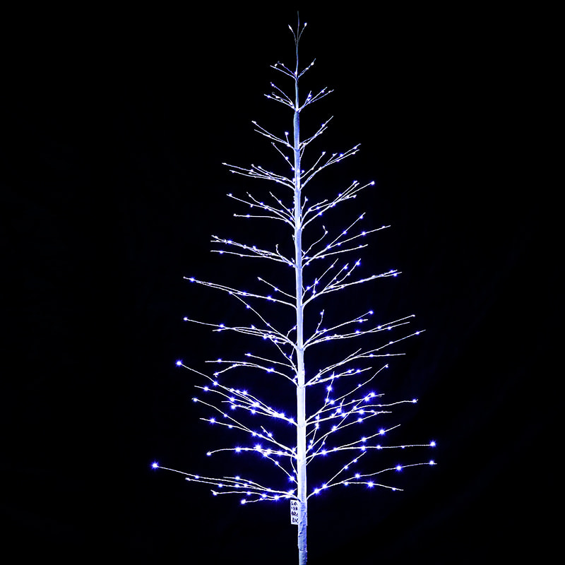 Pre-Lit Artificial Christmas Tree Floor-Standing Ornament LED Blue Tree Light