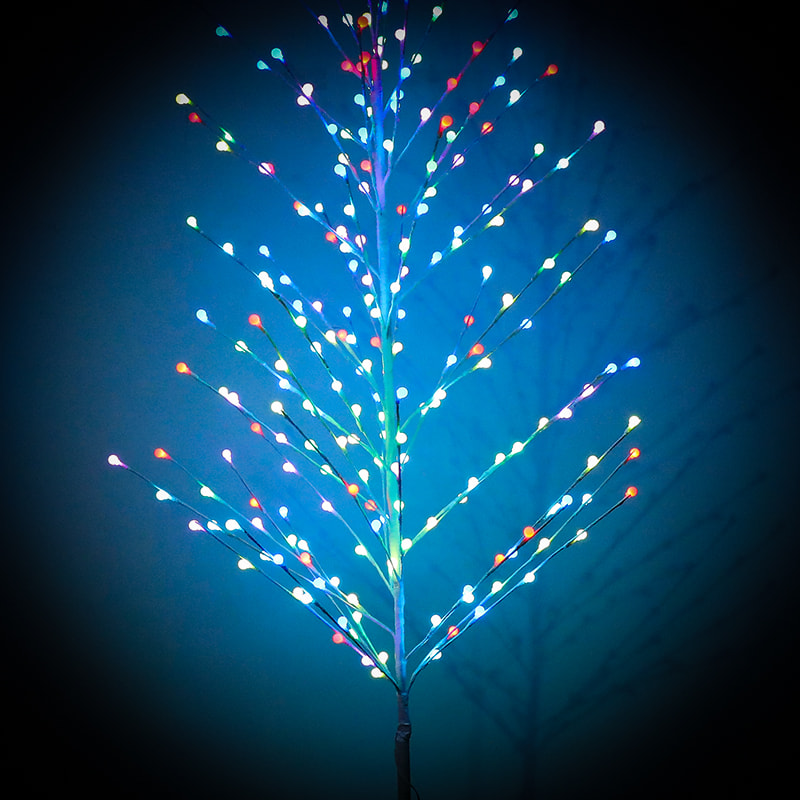 LED Colorful Glowing Tree Lights Holiday Decoration Outdoor Lawn Courtyard Pathway