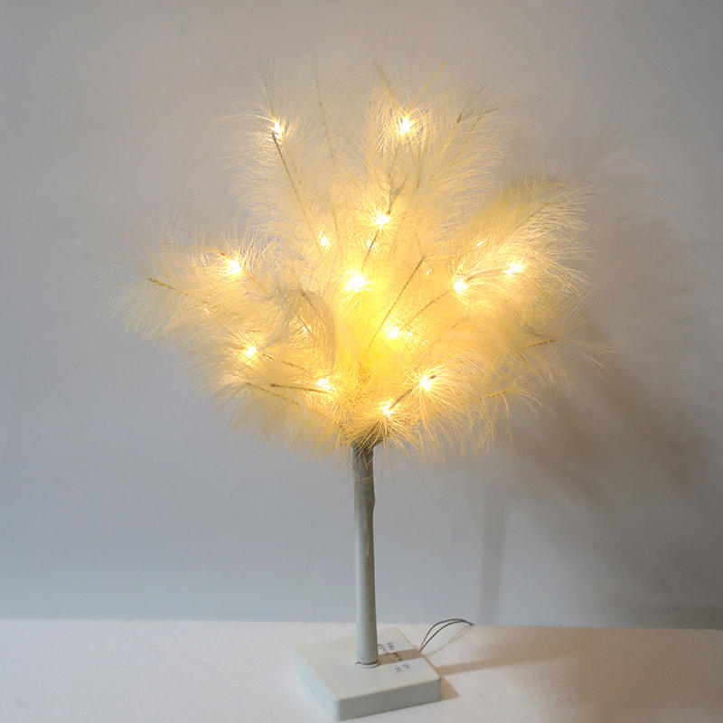 Milky White LED Patented Luminous Pampas Grass Lamp Bedroom Table Night Light