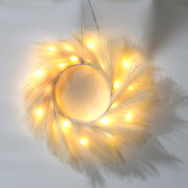 White LED Pampas Grass Garland Patented Light Luxury Bedroom Hanging Decoration