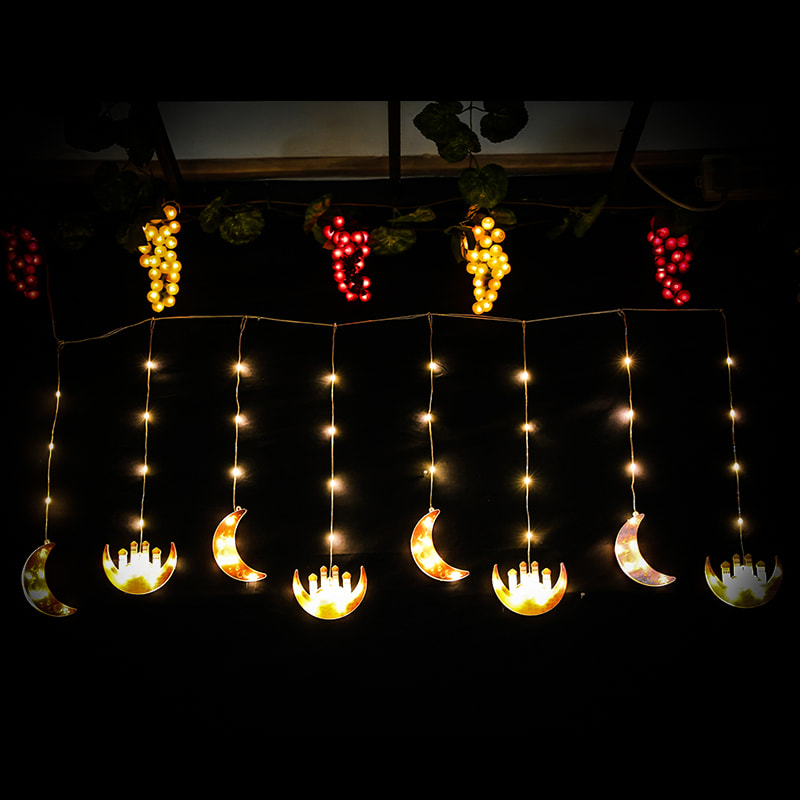 Moon Castle Fantasy Fairy Tale LED Room Decoration Flashing Lights Decorative Light Chain