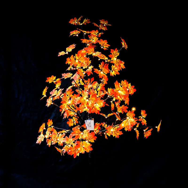 Halloween Scene Accessories LED Illuminated Maple Leaf Three-Dimensional Tree Light