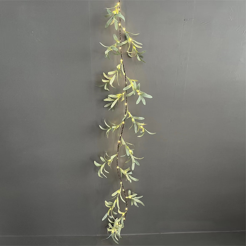 180cm Artificial Mandala Eucalyptus Leaves LED Vine Decorative String Lights