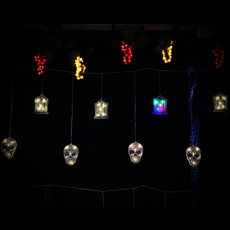 Halloween LED Curtain Decorative Light String Scene Layout Luminous Props